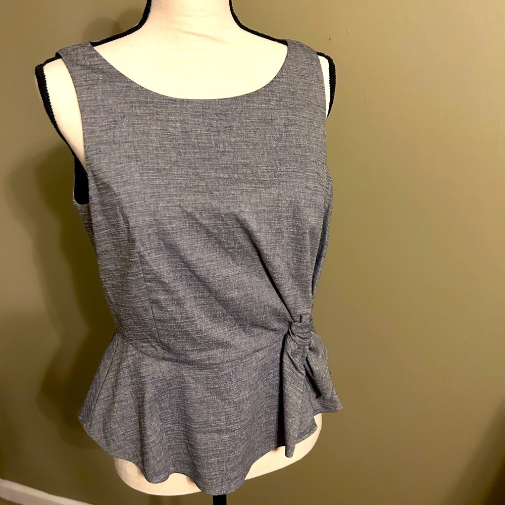 HD in Paris grey zip fitted blouse